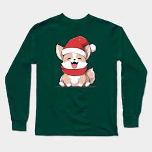 Cute corgi dog smiling Long Sleeve T-Shirt